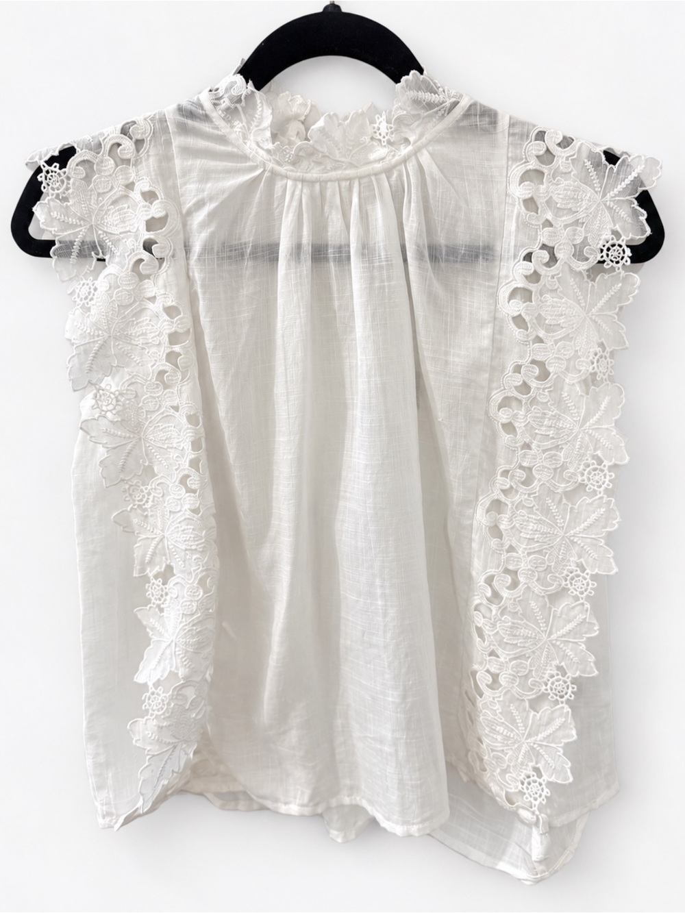 SEA New York White Eleannora Embroidered Eyelet Top XS NWT